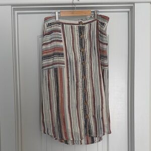 Francesca’s/Blue Rain Button-Front Midi Skirt